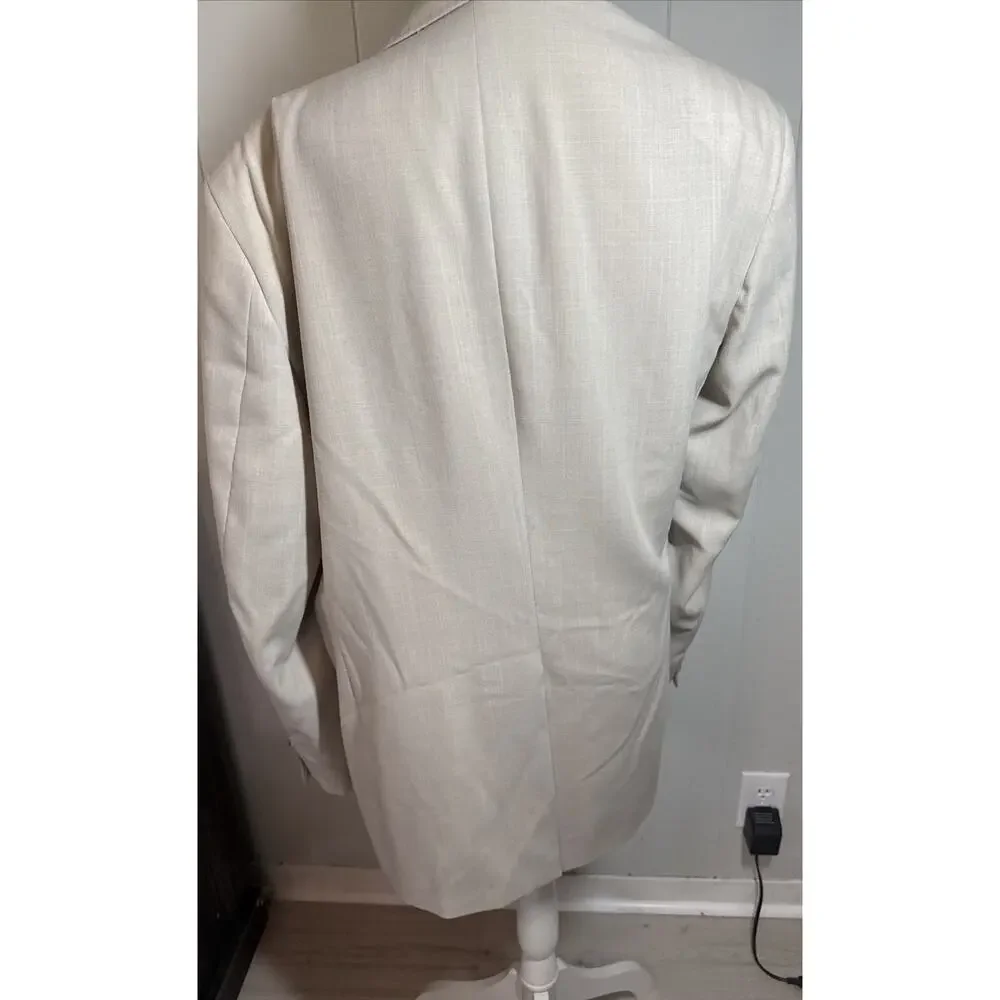 Stafford Men's Khaki Tan Suit Jacket Size 44L V9